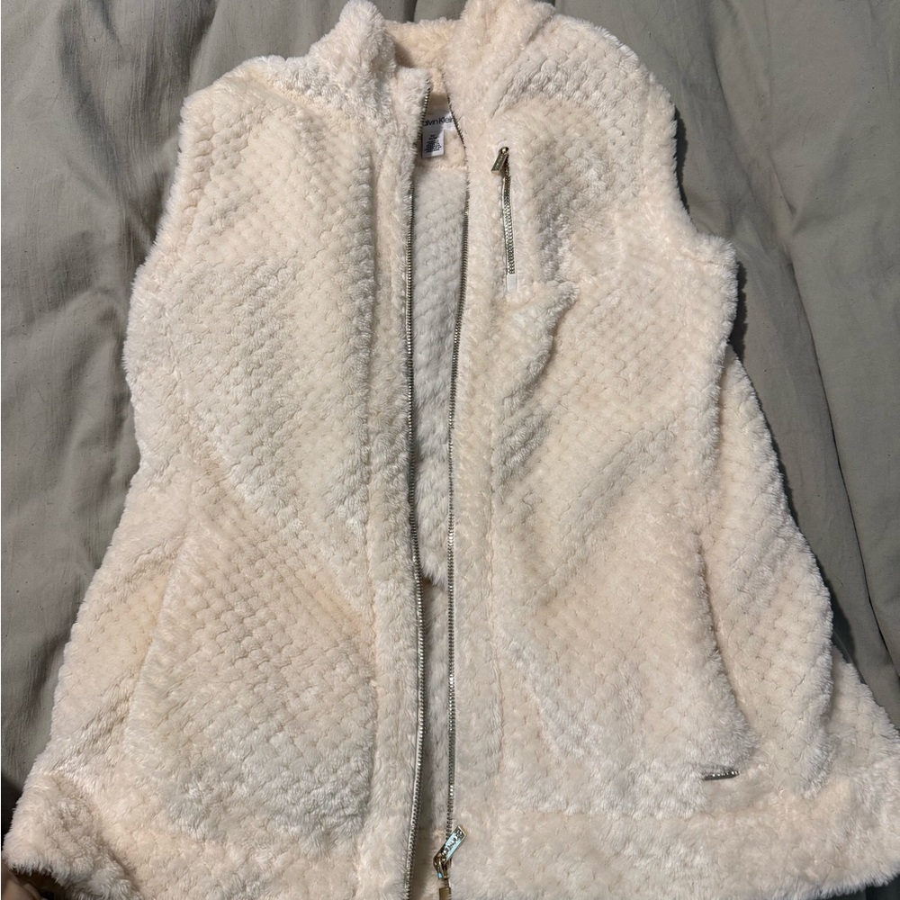 Women's Calvin Klein Cream Fleece Vest